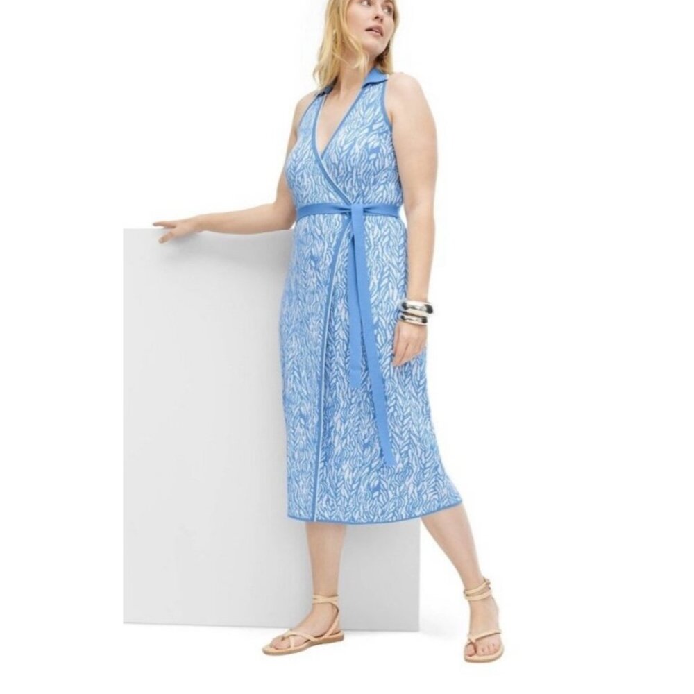Diane Von Furstenberg Blue Midi Dress
